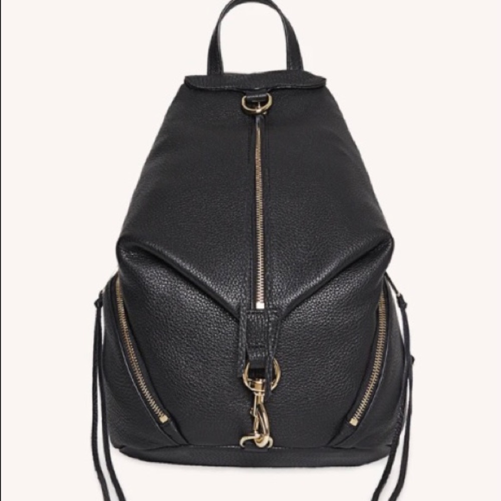 REBECCA MINKOFF 'JULIAN' BLACK LEATHER BACKPACK